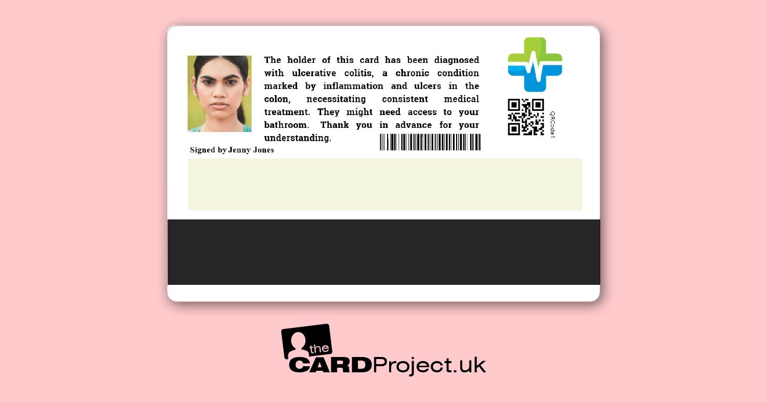Premium Ulcerative Colitis Medical ID Card (REAR)